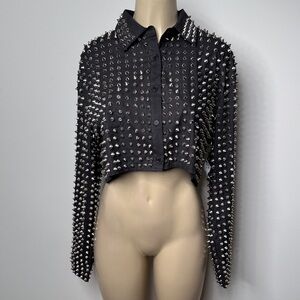 AKIRA Black Jacket with Silver Studs